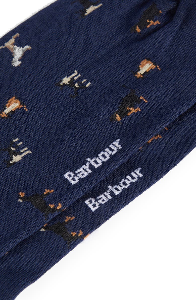 Barbour Mavin Dog Cotton Blend Crew Socks, Alternate, color, Mid Blue/Dog