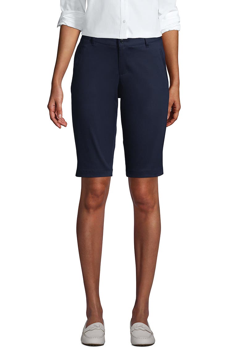 School Uniform Young  Stretch Chino Bermuda Shorts, Main, color, Classic Navy