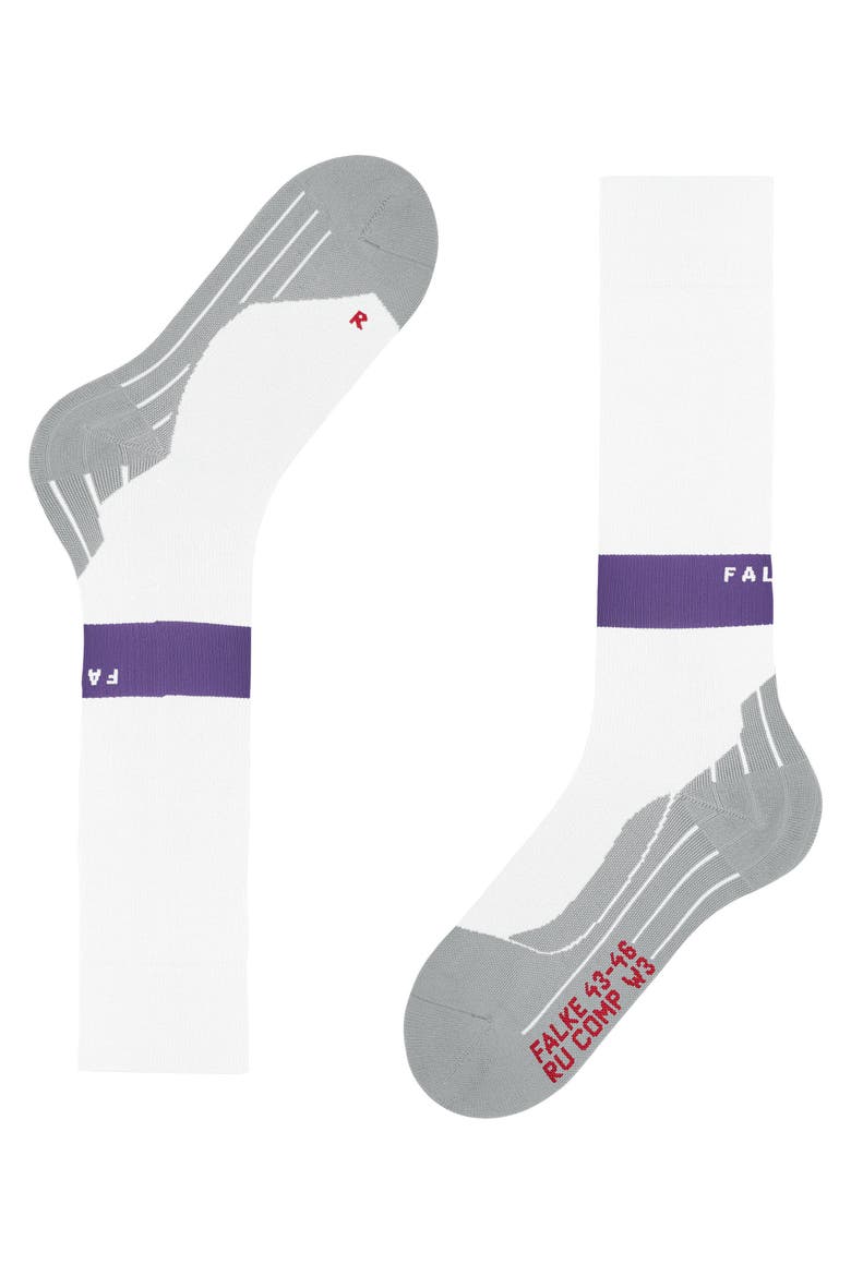 RU Compression Energy Running Socks, Alternate, color, White, W2