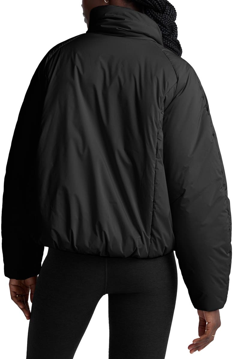 Beyond Yoga Warm Up Water Repellent Puffer Jacket, Alternate, color, Black