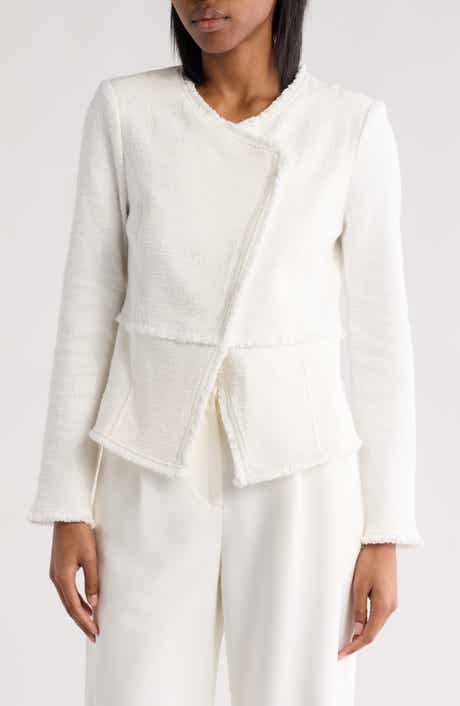 Amanda & Chelsea Fringe Tweed Moto Jacket