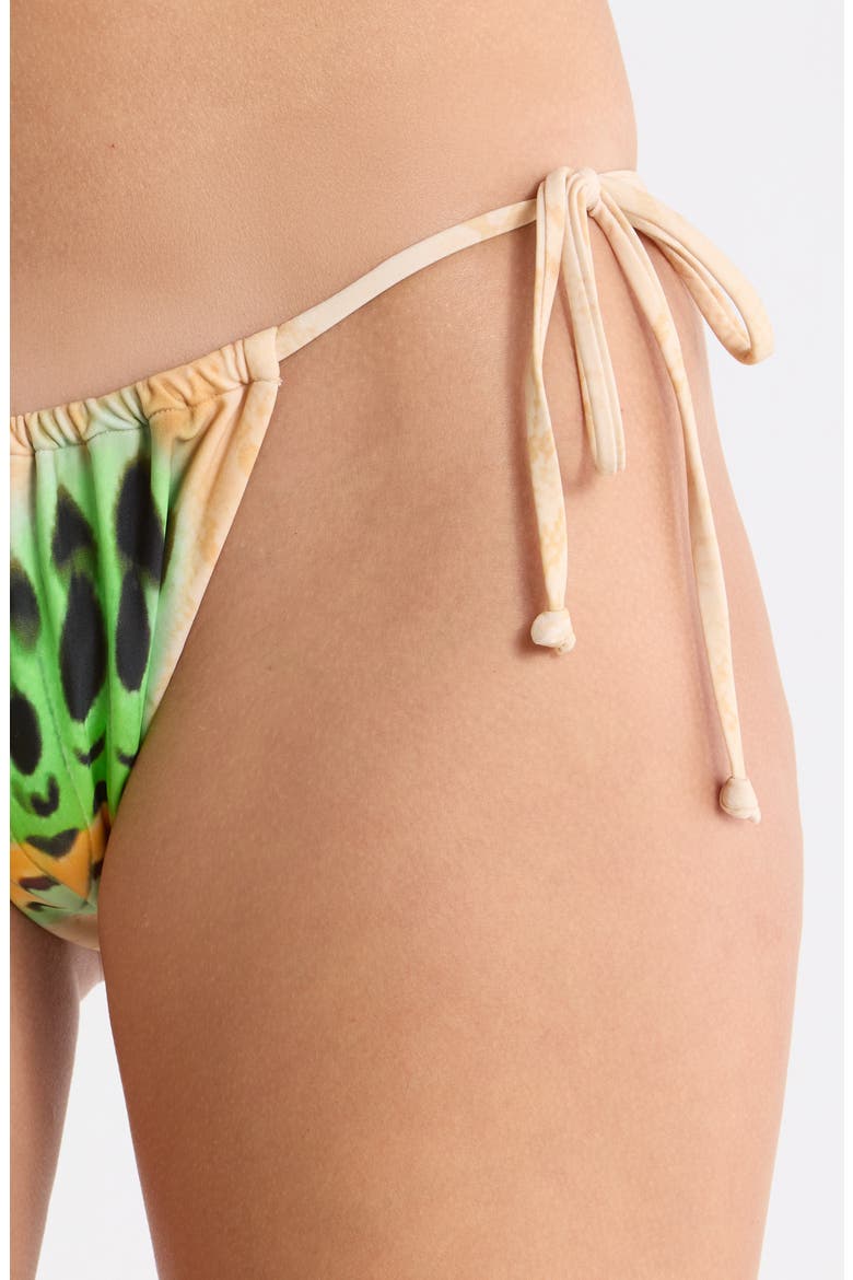 Cali Side Ties Bikini Bottoms, Alternate, color, LIME BUTTERFLY