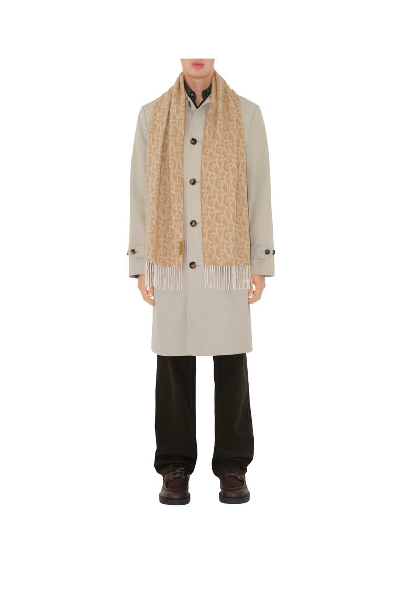 B Charm Cashmere Scarf, Alternate, color, Camel