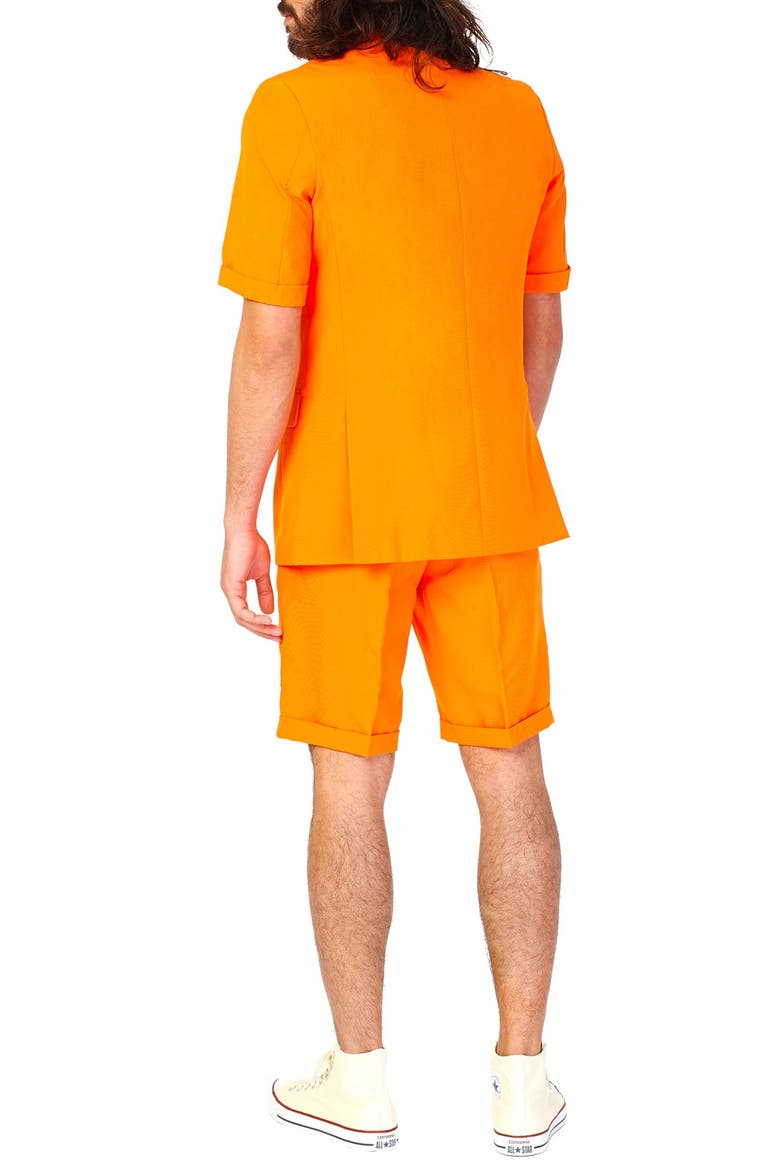 'The Orange - Summer' Trim Fit Two-Piece Short Suit with Tie, Alternate, color, ORANGE