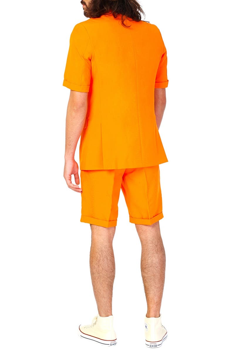 OppoSuits 'The Orange - Summer' Trim Fit Two-Piece Short Suit with Tie, Alternate, color, Orange