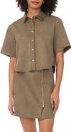 Parker Faux Suede Short Sleeve Button-Up Shirt