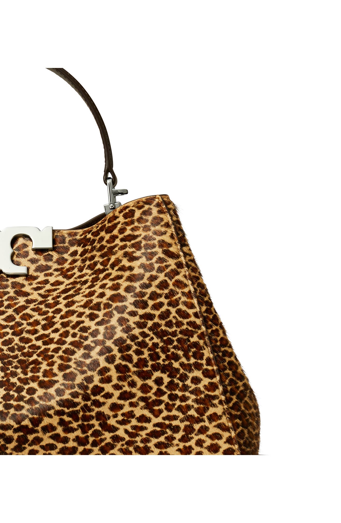 Tory Burch Eleanor Genuine Calf Hair Satchel, Alternate, color, Brown Multi