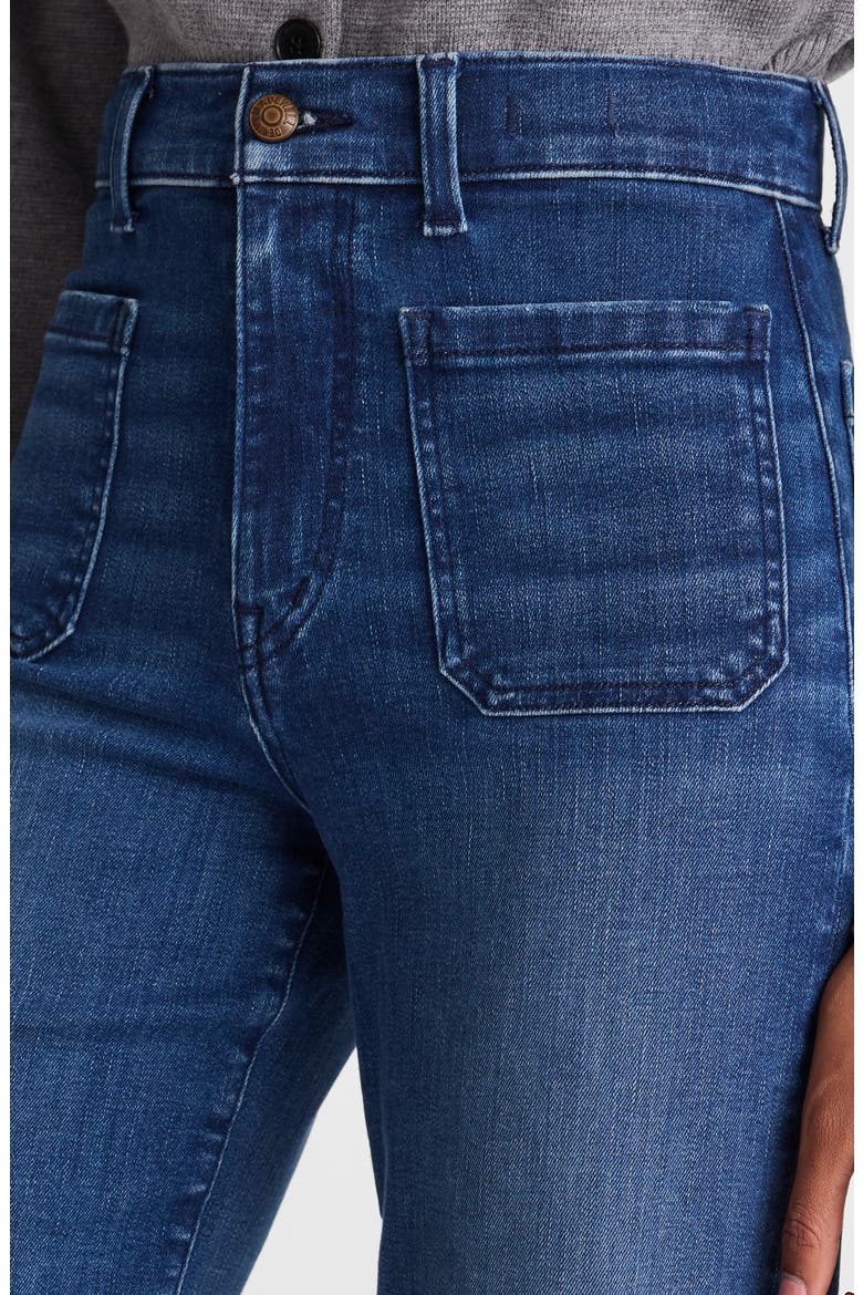 Emmy Patch Pocket High Waist Wide Leg Jeans, Alternate, color, PELION WASH