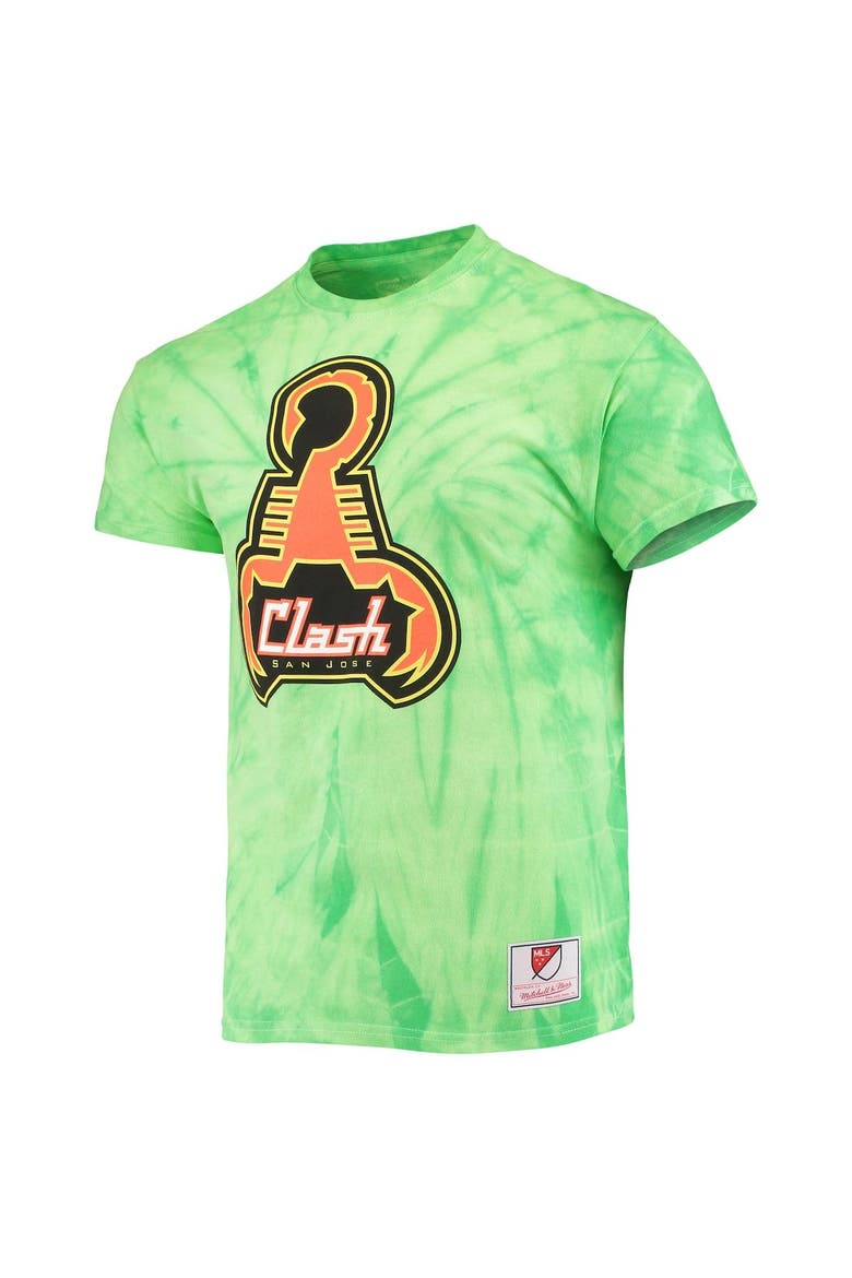 Men's Mitchell & Ness Green San Jose Clash Since '96 Tie-Dye T-Shirt, Alternate, color, Green