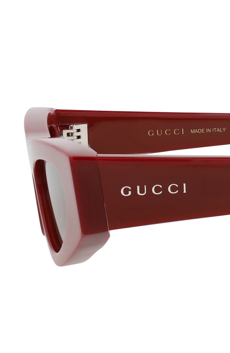 Gucci 51mm Cat Eye Sunglasses, Alternate, color, Burgundy Burgundy Brown