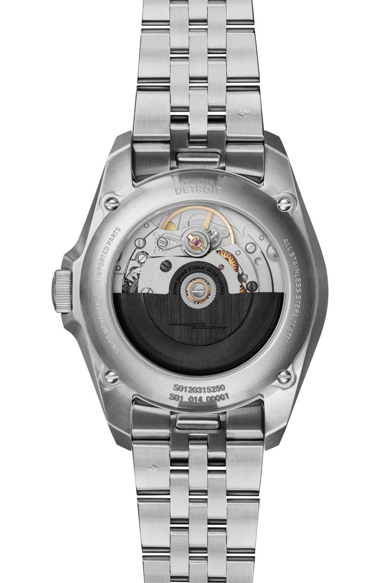 Shinola Circadian Monster Automatic Bracelet Watch, 36mm, Alternate, color, Day Light Blue