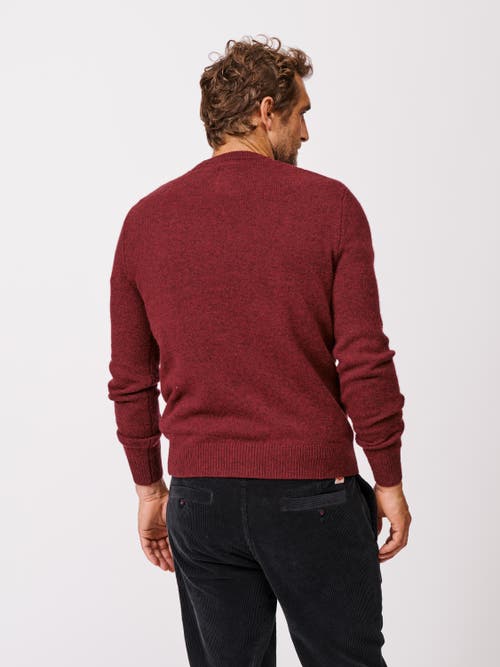 Aubin Phillips Lambswool Crew Neck Sweater In Burgundy