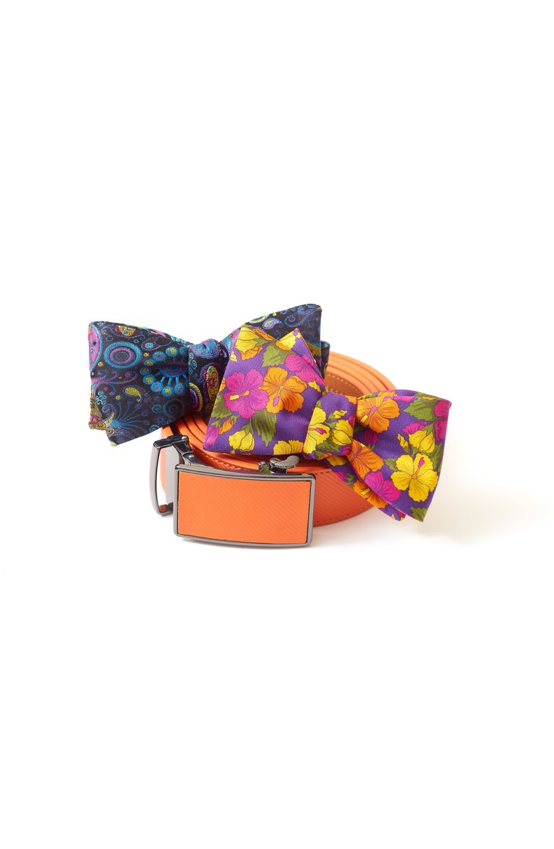 Beau Ties of Vermont Hibiscus Garden Bow Tie, Alternate, color, Purple Floral