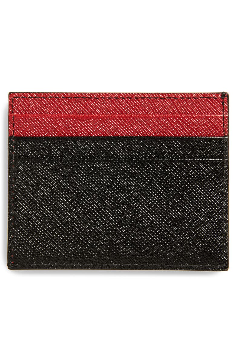 Prada Saffiano Leather Card Case, Alternate, color, 
