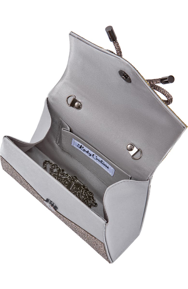 LADY COUTURE Rhinestone Top Handle Evening Bag, Alternate, color, Pewter