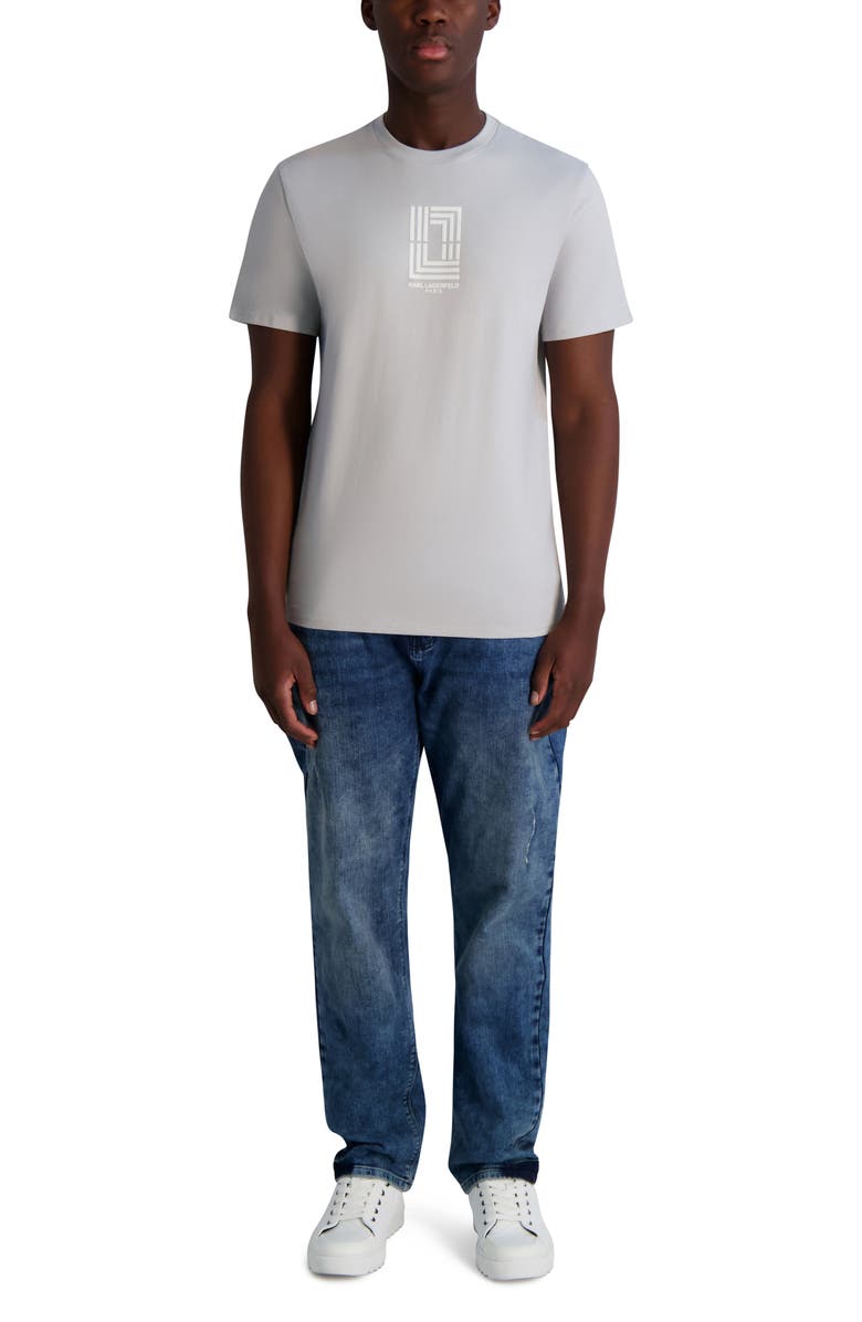 KARL LAGERFELD PARIS Double LL Cotton Graphic T-Shirt, Alternate, color, Light Grey