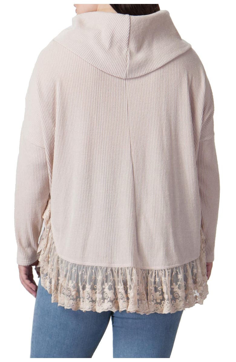 A. CALIN Lace Hem Cowl Neck Sweater, Alternate, color, 