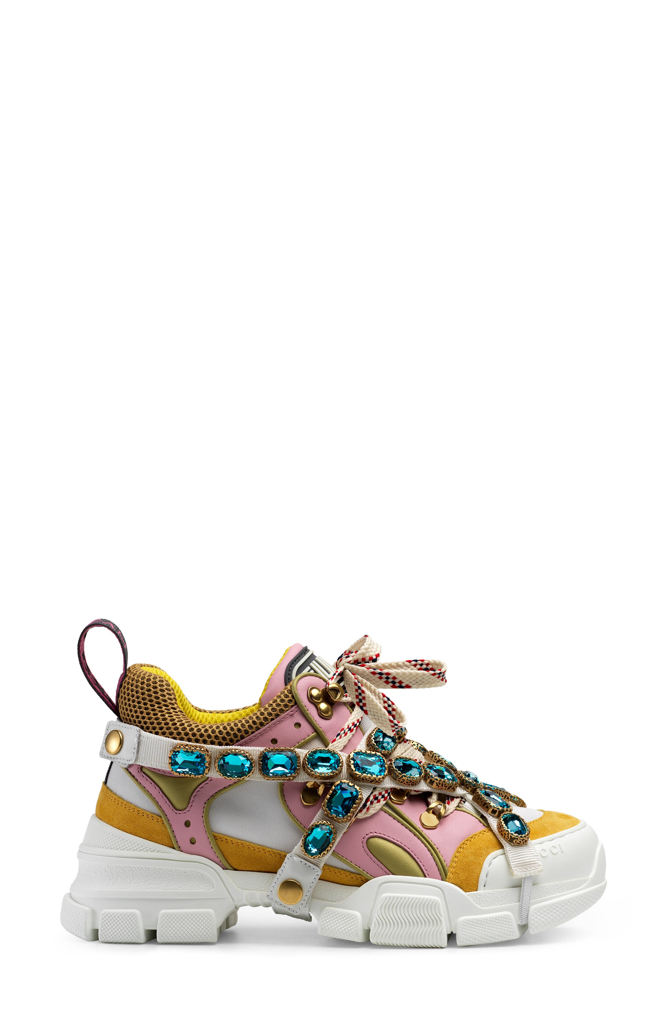 Flashtrek Jewel Embellished Sneaker, Alternate, color, PINK/ YELLOW/ BLUE