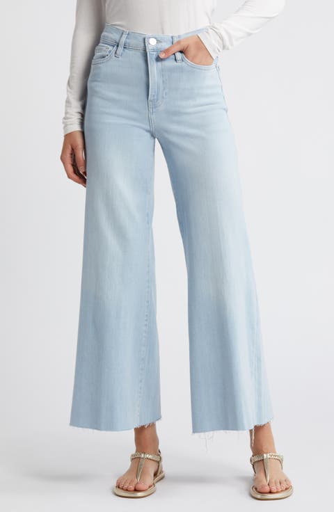 Le Palazzo Raw Hem Ankle Wide Leg Jeans (Jonah)