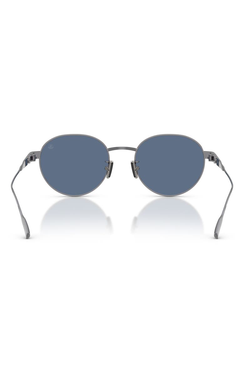 Moncler 53mm Round Sunglasses, Alternate, color, Gun Metal / Dark Blue