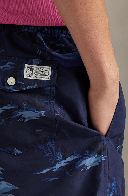 Polo Ralph Lauren Mens Spy Bear Traveller Branded-print Swimming Trunks In Blue