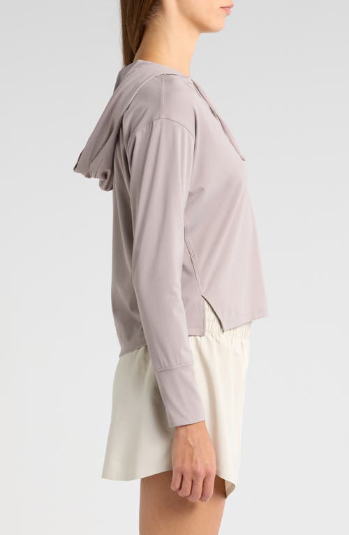 Shop Rhone Serene Stretch Nylon Hoodie In Taupe Mist