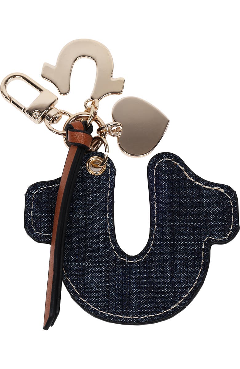 True Religion Denim Horseshoe Bag Charm, Alternate, color, Dark Denim