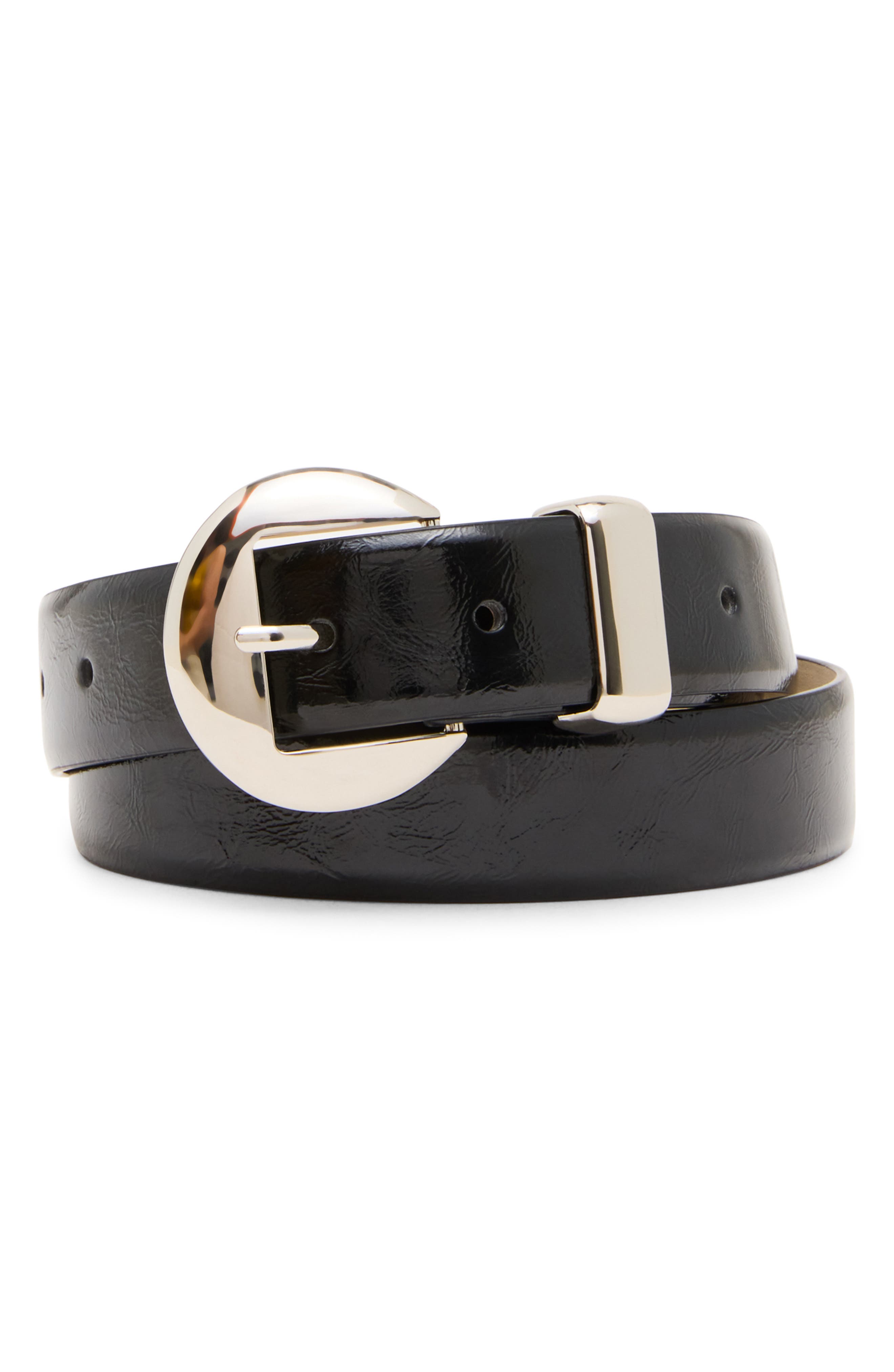 High Shine Glazed Faux Leather Belt