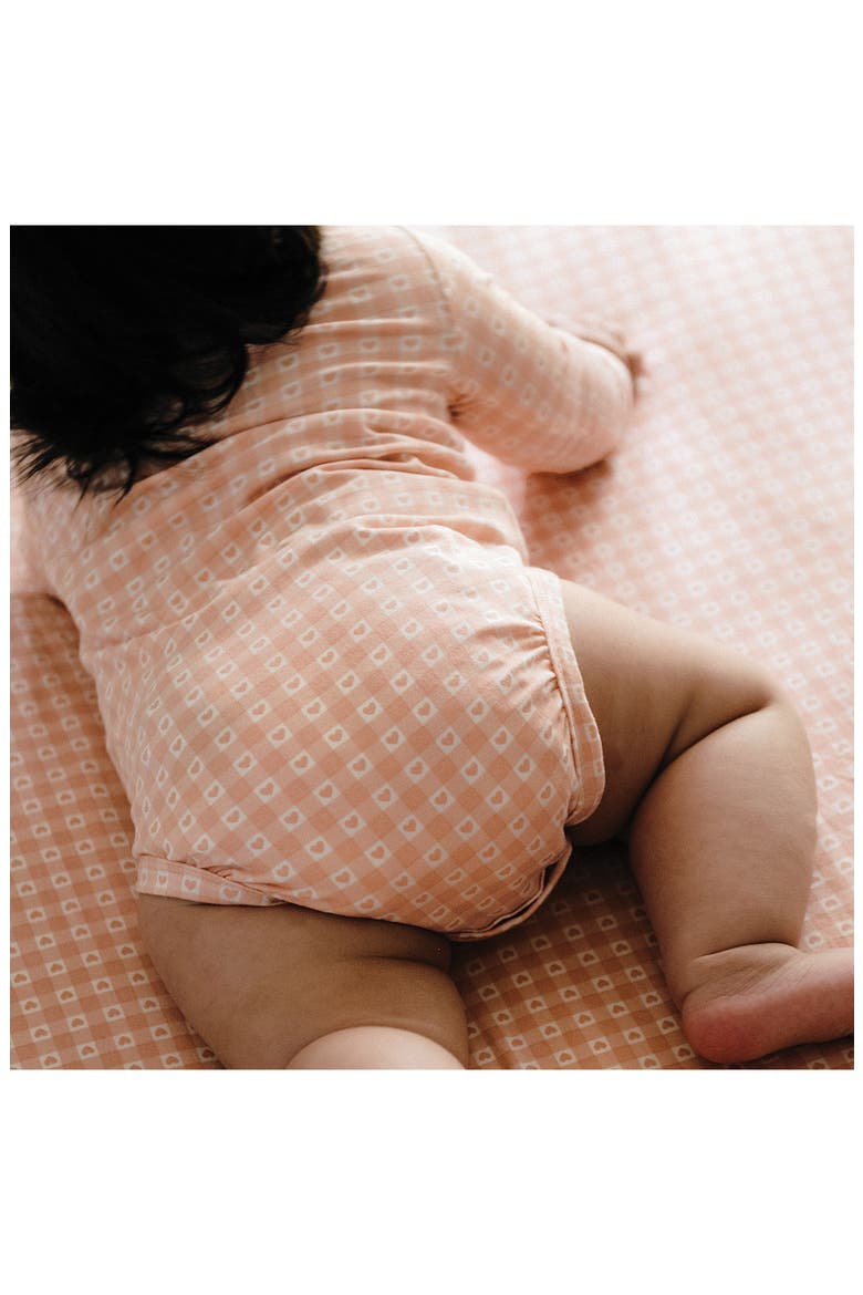 Comfy Long Sleeve Bodysuit, Alternate, color, HEART GINGHAM