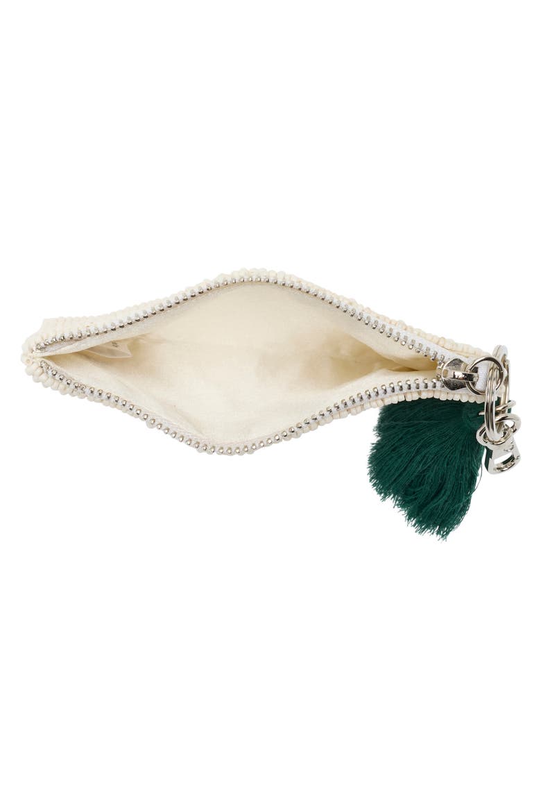 Pickle Ball Beaded Coin Pouch, Alternate, color, IVORY