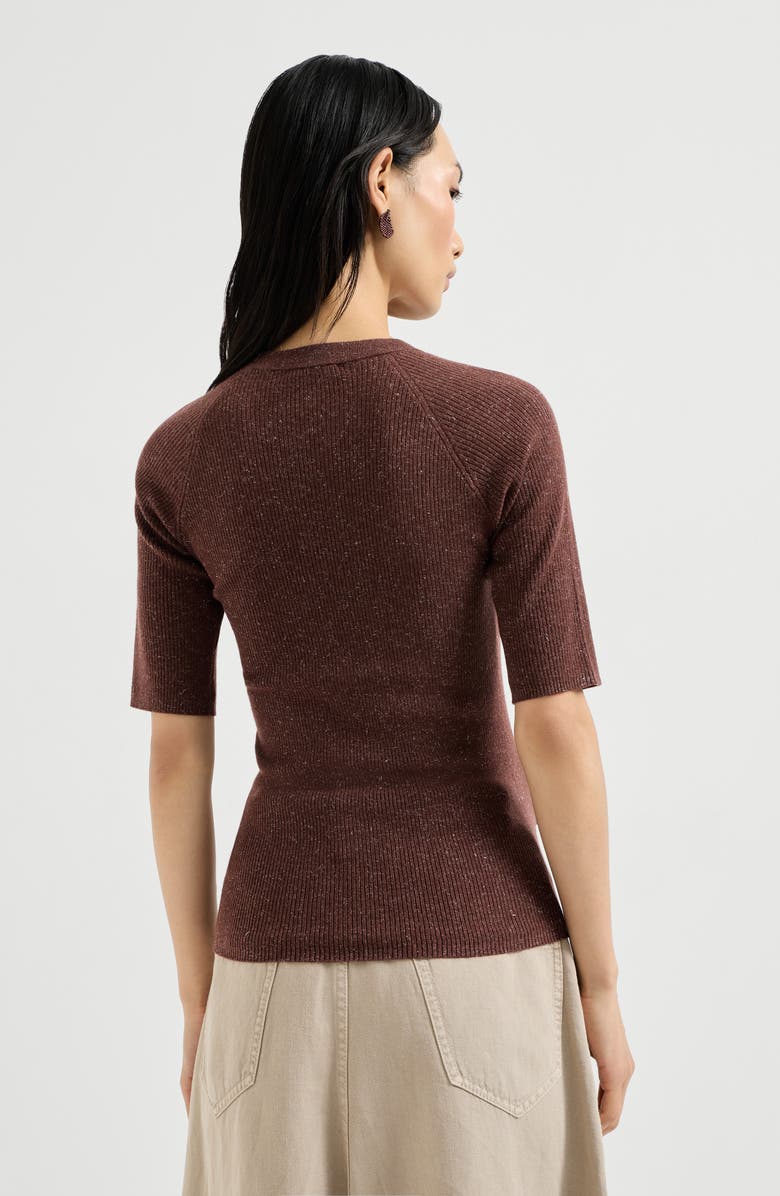 Brunello Cucinelli Sparkling cashmere sweater, Alternate, color, Bordeaux