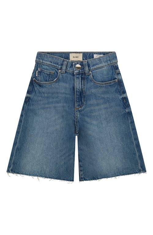 Dl1961 Kids' Remie Raw Hem Denim Shorts In Blue/blue