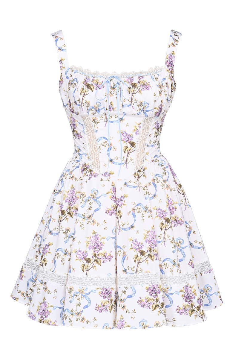 HOUSE OF CB Kimmie Floral Minidress, Alternate, color, Off White Floral Print