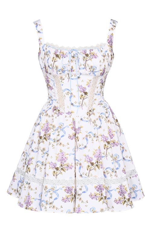 House Of Cb Kimmie Floral Minidress In Off White Floral Print
