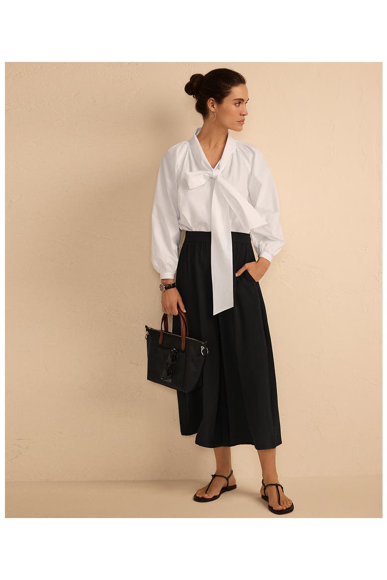 Creaseless High Rise Palazzo Crop Pants, Alternate, color, Black