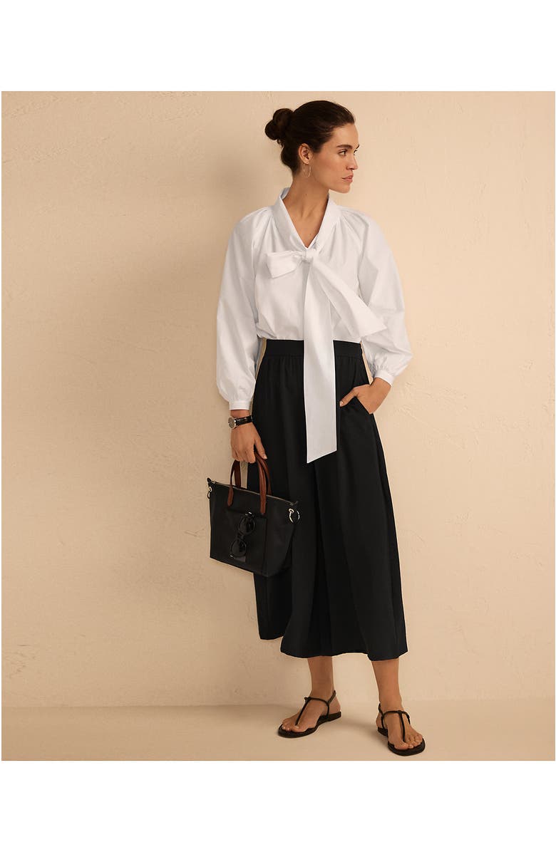 Lands' End Creaseless High Rise Palazzo Crop Pants, Alternate, color, Black