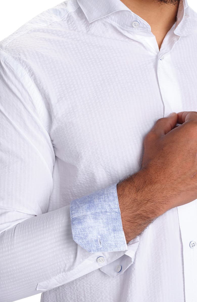 STUDIO GARNET LOS ANGELES Seaside Cotton Seersucker Button-Up Shirt, Alternate, color,