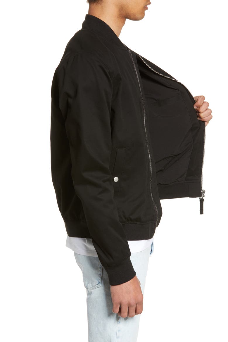 Woven Bomber Jacket, Alternate, color, BLACK