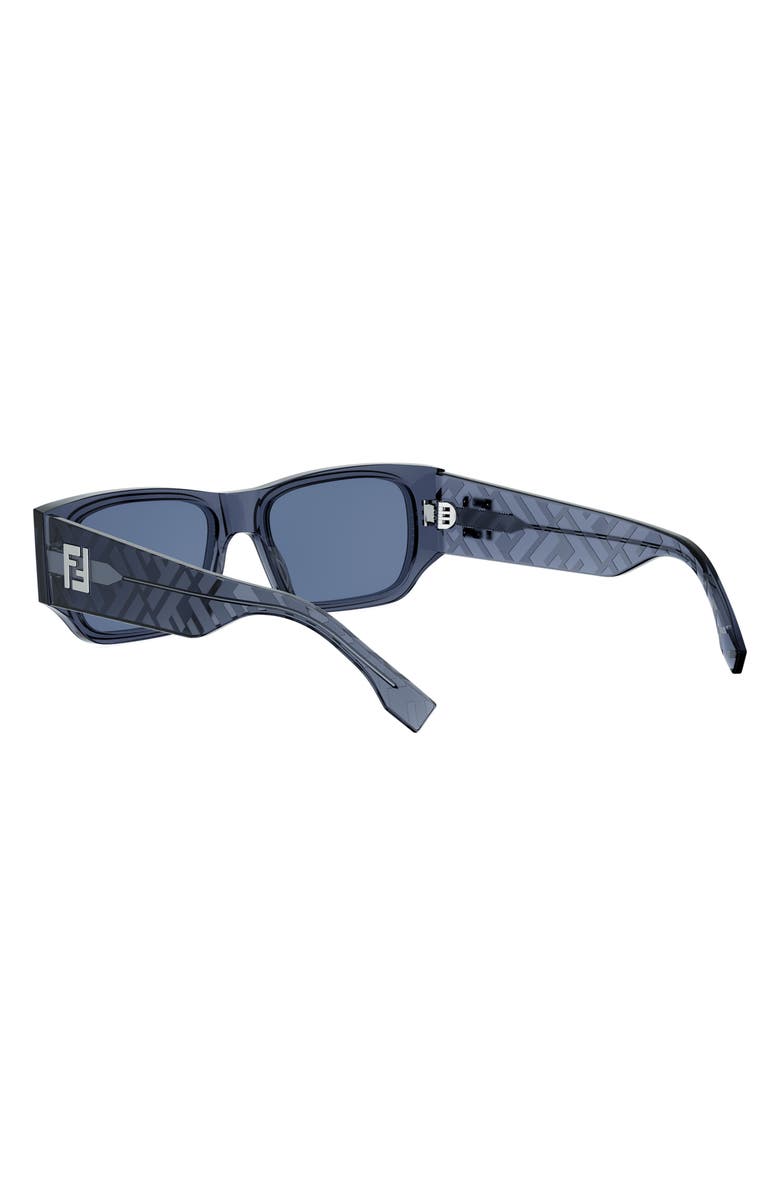Fendi FF Squared 54mm Rectangular Sunglasses, Alternate, color, Shiny Blue / Blue
