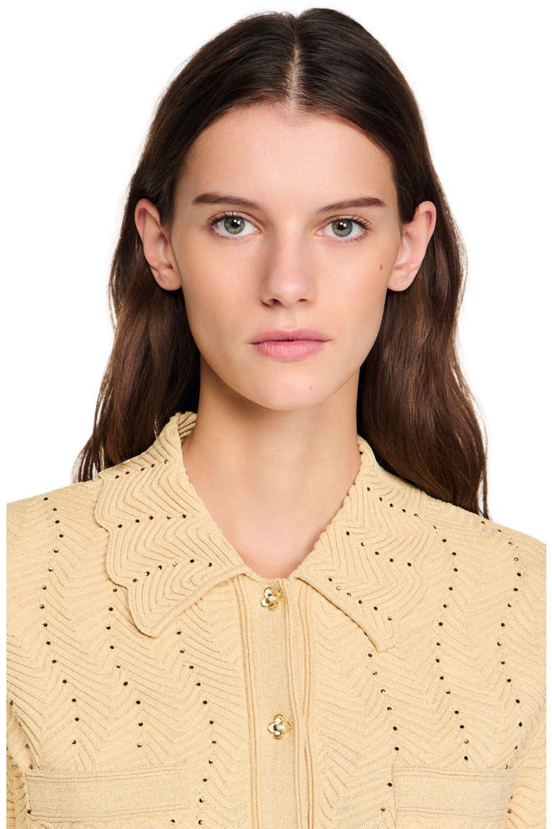 Rhinestone cardigan, Alternate, color, Gold