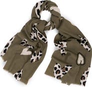 SAACHI Leopard Heart Scarf