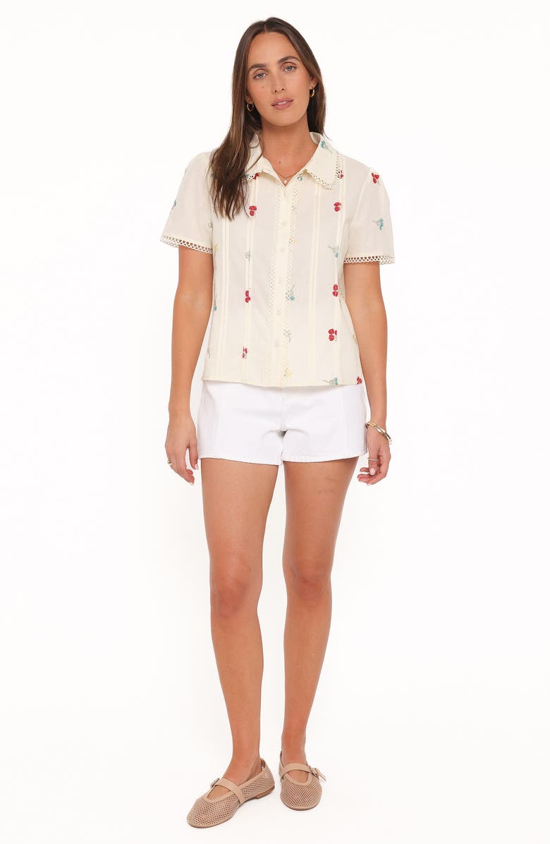 Petal & Pup Lucile Embroidered Shirt, Alternate, color, Light Yellow