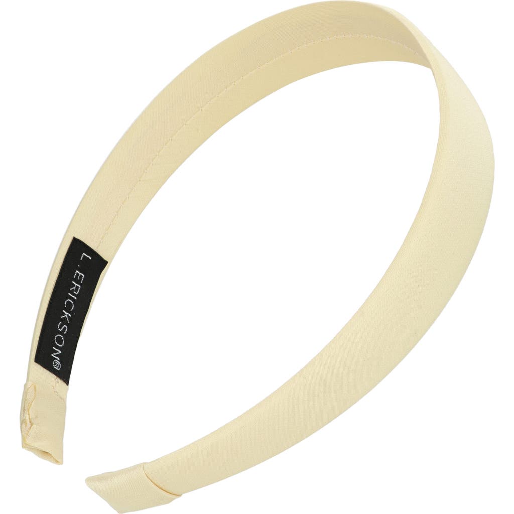 L. Erickson Abby Satin Wide Headband in Cream