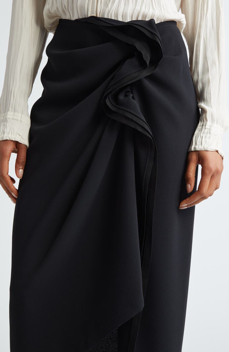 Dries Van Noten Draped Satin Maxi Skirt, Alternate, color,