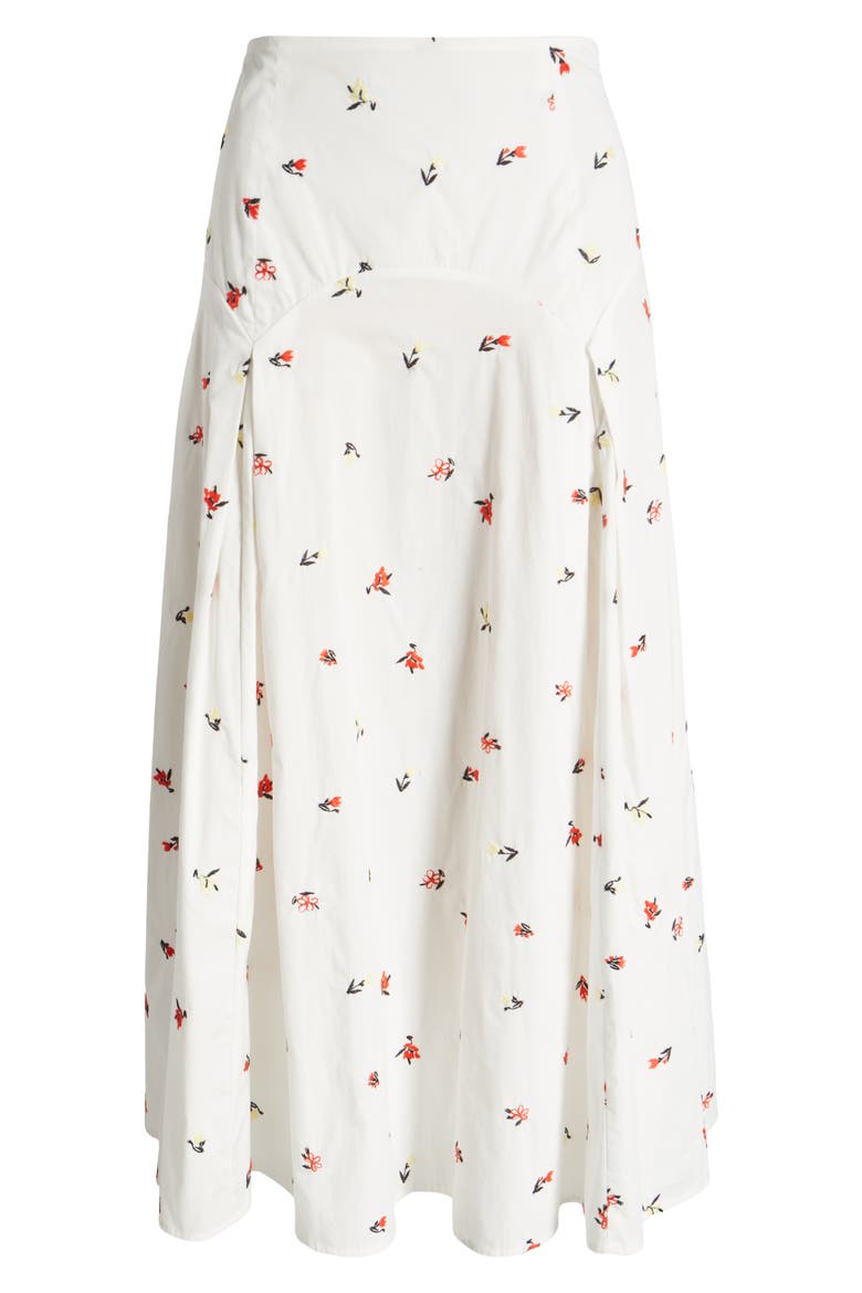 The Gael Embroidered Midi Skirt, Alternate, color, BRULE