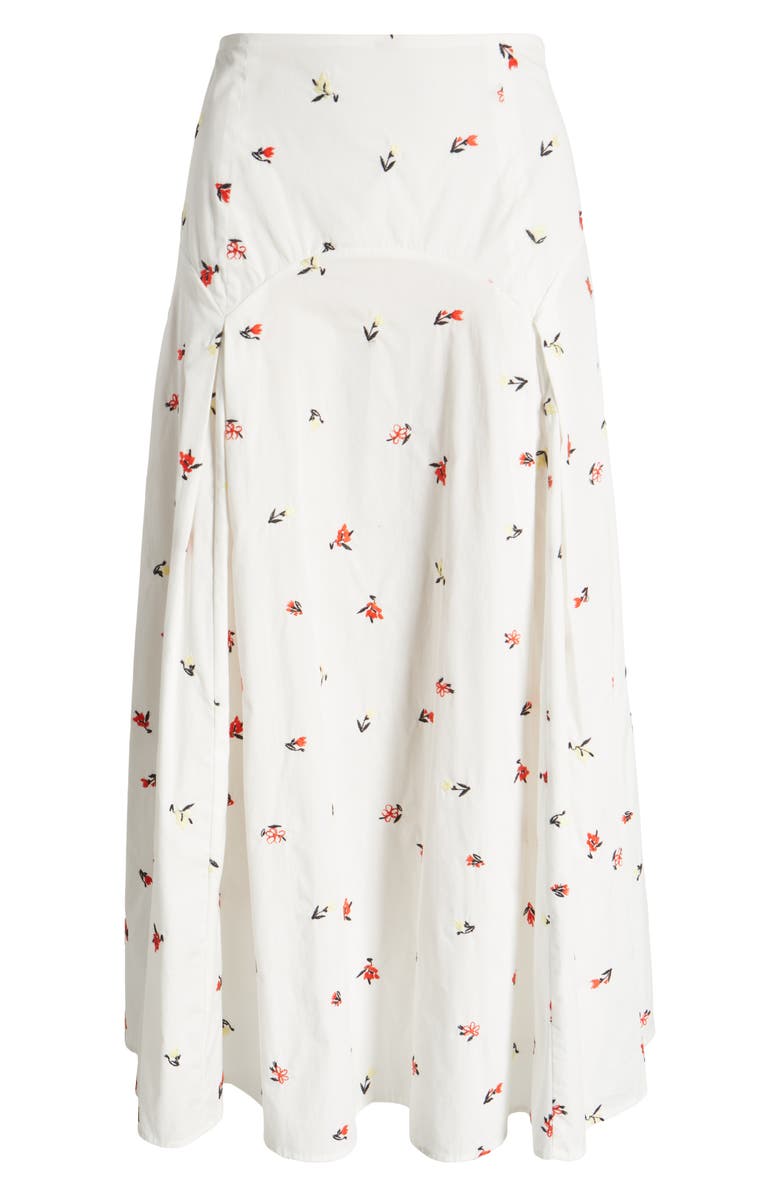 Solid & Striped The Gael Embroidered Midi Skirt, Alternate, color, Brule