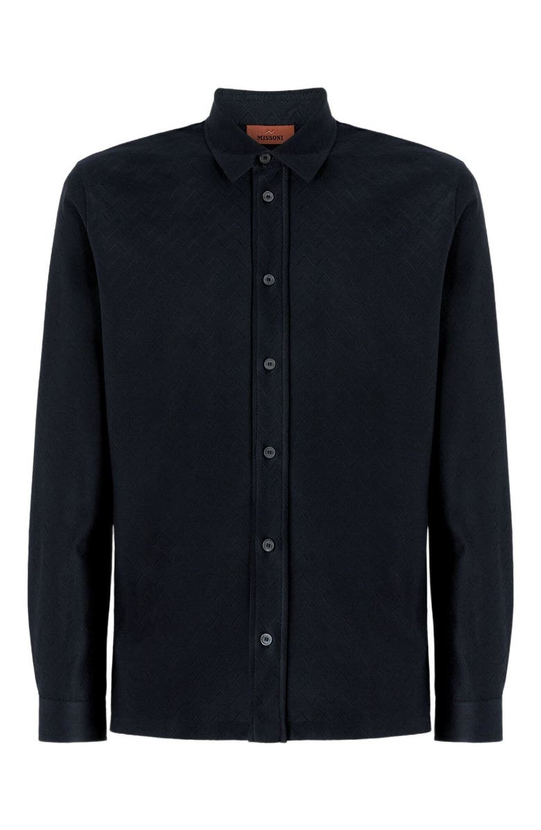 Missoni Zigzag Jersey Cotton Shirt Tone On Tone, Alternate, color, Grey