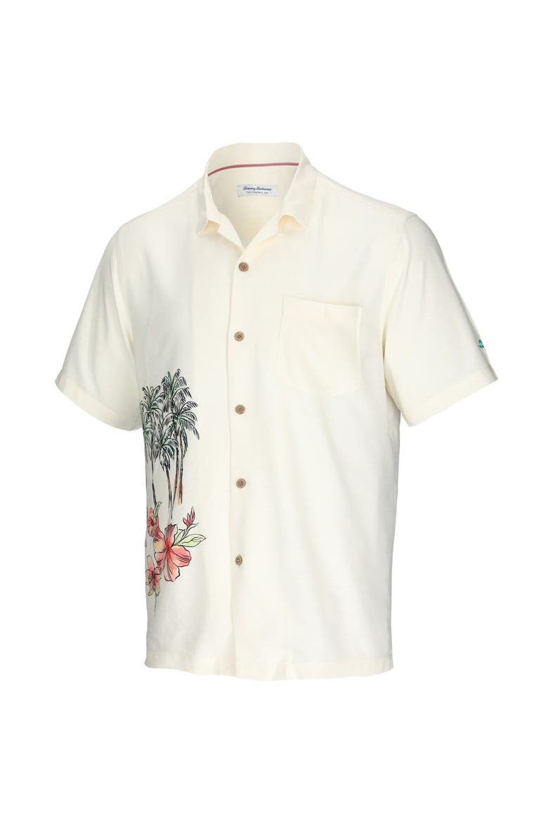 Men's Tommy Bahama Cream Chicago White Sox Paradise Fly Ball Camp Button-Up Shirt, Alternate, color, Cream