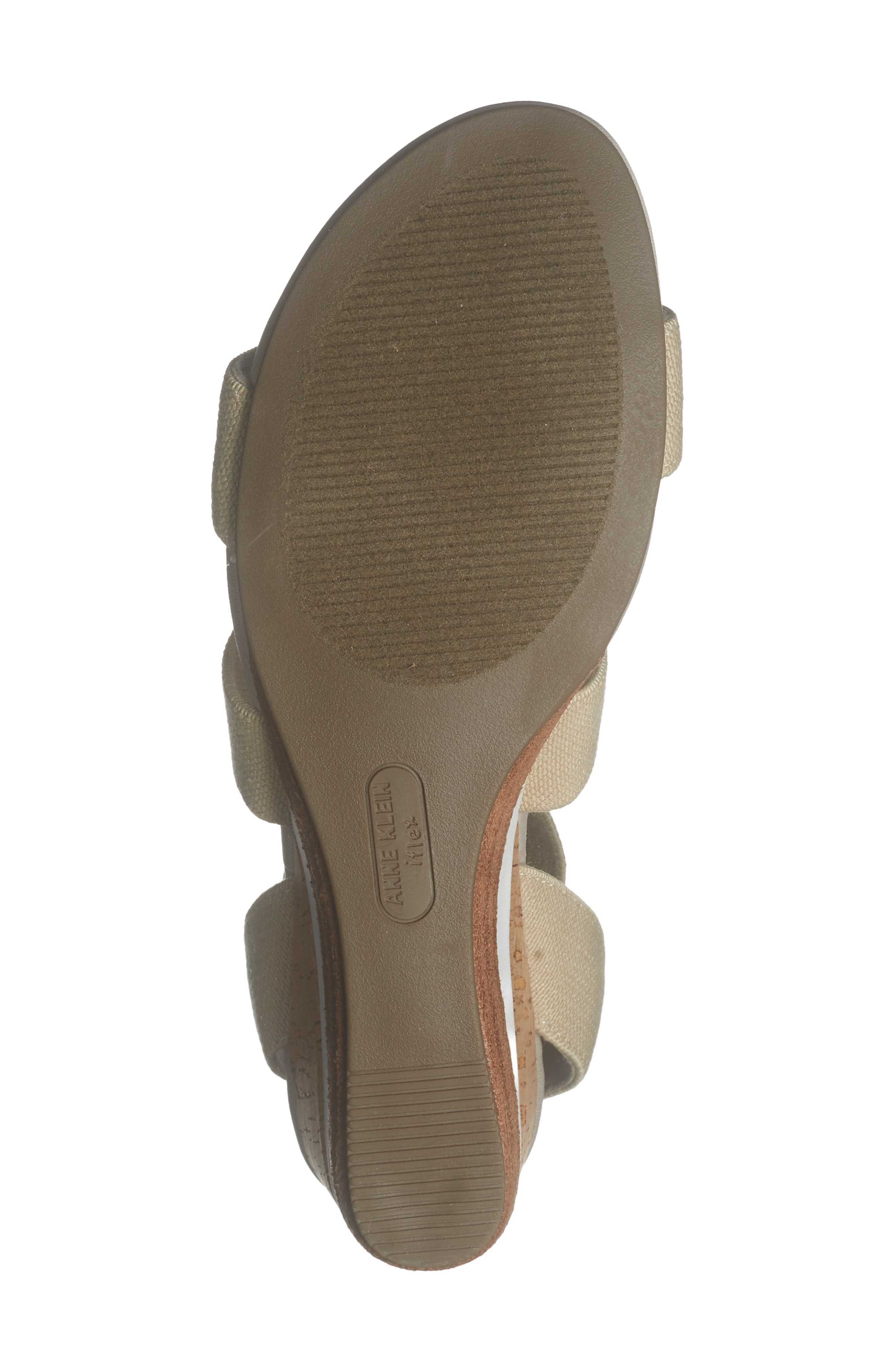 Anne Klein Barnett Wedge Ankle Strap Sandal, Alternate, color, Natural