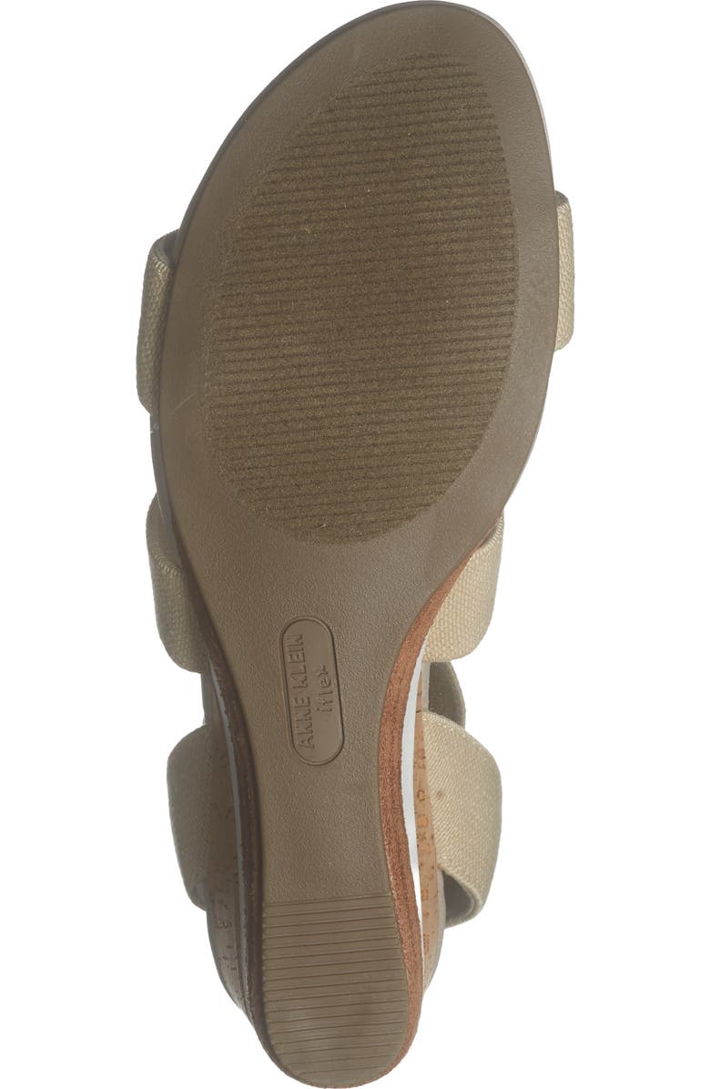 Anne Klein Barnett Wedge Ankle Strap Sandal, Alternate, color, Natural